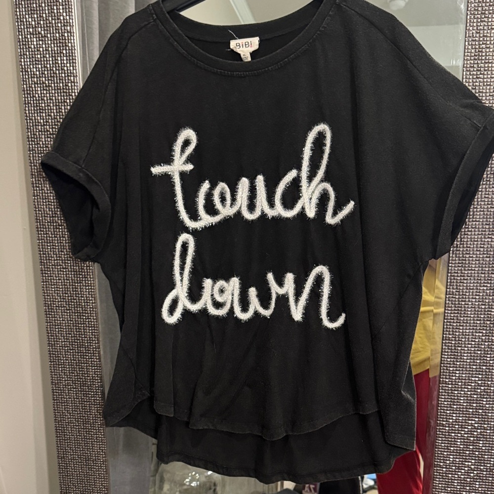 BiBi Black Touchdown Short Sleeve Tee